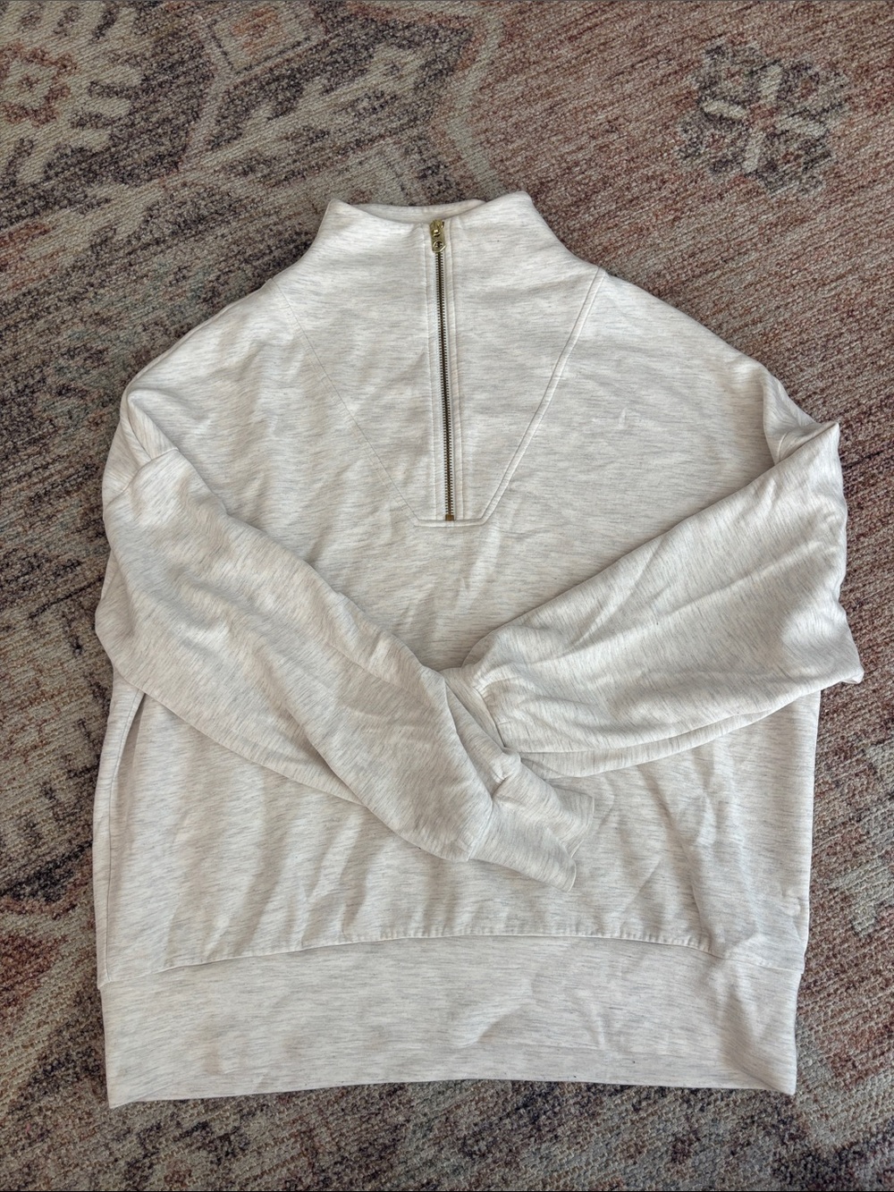 Varley Light Heather Gray Quarter-Zip Pullover